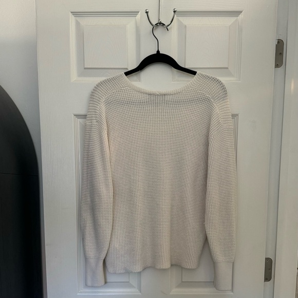 Express Waffle Knit V-Neck Sweater - Picture 2 of 3